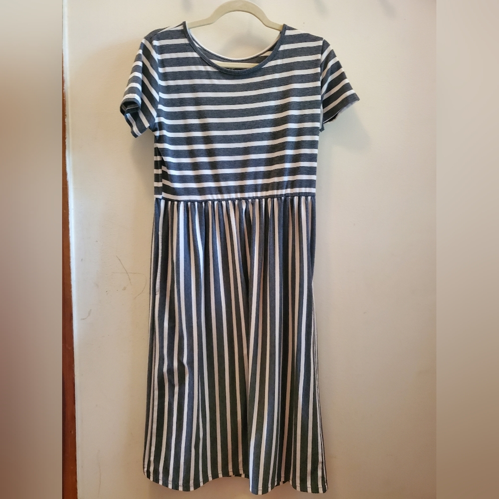 Tickled teal womens stripped maxi dress